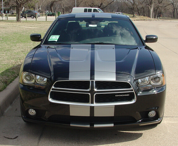 Full RALLY Racing Stripes Hood Decals Graphics 3M for 2011-2014 Dodge CHARGER