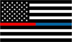 Thin Blue Red Line American Subdued Flag Decal USA Police Fire Sticker VAR