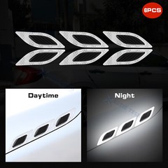 Set(6X) White 3D PVC Racing Strong Reflective Durable Sticker Decor For Car Body