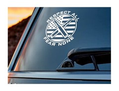 Bullets Respect All Fear None Circular American Flag Decal Sticker Vinyl Graphic