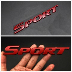 3D Metal Emblem Red Sport Logo Badge Sticker For Car Trunk Tailgate Fender Decal