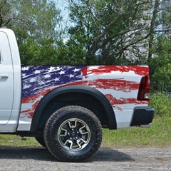 Distressed American Flag Truck Wrap Vinyl Bed Side Graphic Decal Tailgate DSPS