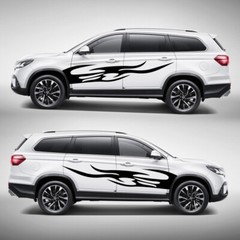 4pcs Car Hood Body Side Decor Trim Stripe Graphics Self-adhesive Decal Sticker