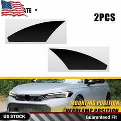 2PCS Car Front Headlight PreCut Film Tint Cover Trim For 2022-2025 Honda Civic