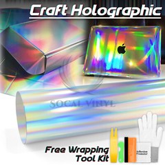 Craft Holographic Silver Rainbow Chrome Car Vinyl Wrap Sticker Decal Sheet
