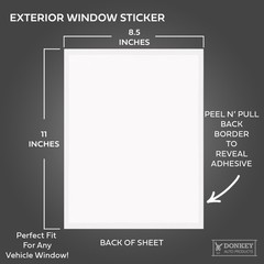 100 Pack Blank White Window Stickers for Car Dealers – Outdoor Use, 8.5×11” Adhe