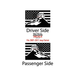 USA Flag with mountain sunset design Decal for Jeep Patriot 2007-2017 JP1-CX2