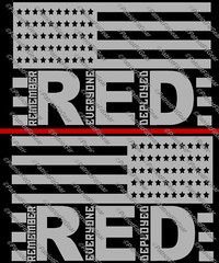 R.E.D.,Remember Everyone Deployed,Left Right,Support Our Troops,Flag,Vinyl Decal
