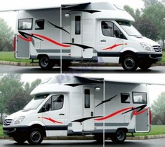2x Car Body Stickers Decal Stripes For Caravan RV Travel Trailer Camper Van