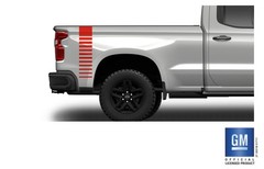 Chevy Silverado Red Fade Vertical Rear Bedside Decals 2019-2025 Set of 2