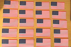 20 Vinyl Stickers – USA Flag United States Of America – 2×3.5 Inches