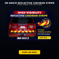 3M 680CR Yellow & Red Reflective Chevron Custom Decal Tape 4″ x 65.75″