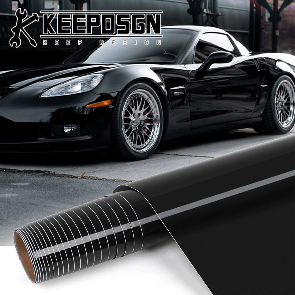 For Chevy GLOSS BLACK Car Paint Protect Vinyl Wrap Film Sticker Decal Sheet Roll