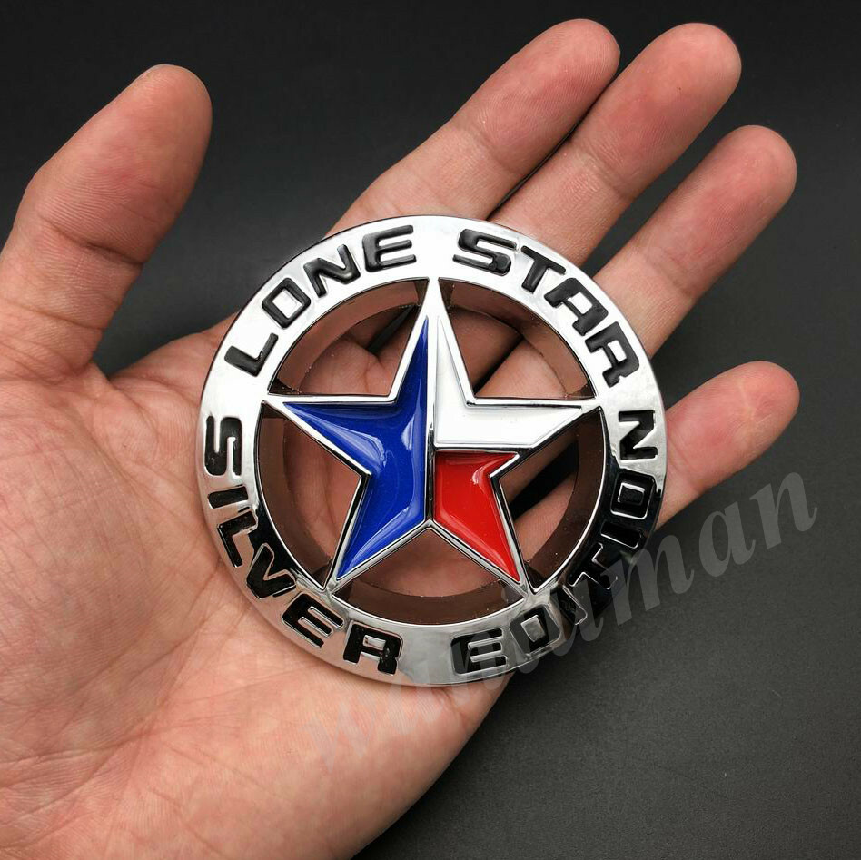 Metal 3D Lone Star Texas Edition Car Trunk Rear Emblem Badge Decal Stickers