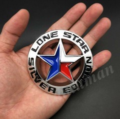 Metal 3D Lone Star Texas Edition Car Trunk Rear Emblem Badge Decal Stickers