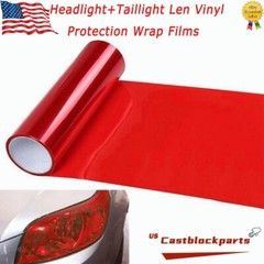 For Headlight Taillamp Transparent Red Lens Vinyl Protection Wrap Film 12″x78″