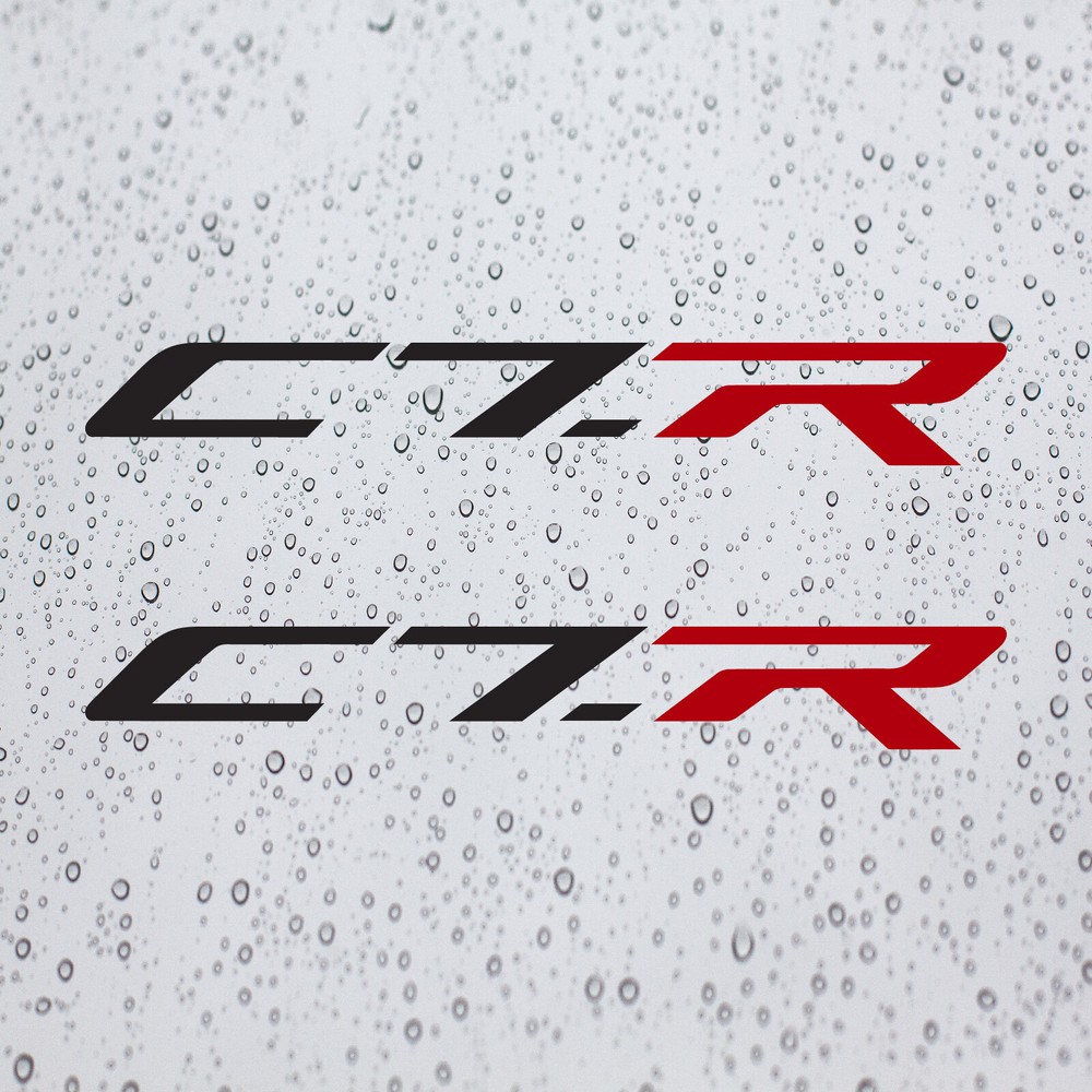 Pair C7.R Vinyl Decal Stickers for Corvette Cars | Rear Quarter | Side Skirt