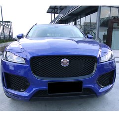 For Jaguar F-Pace XE XF XJ Blue Aluminum Front Bumper Grille Logo Bezel Cover