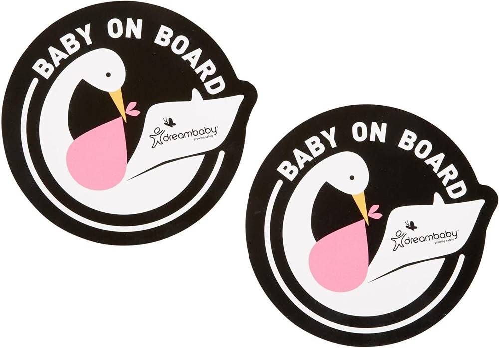 Dreambaby Baby on Board Adhesive Stork, Pink, 2 Count