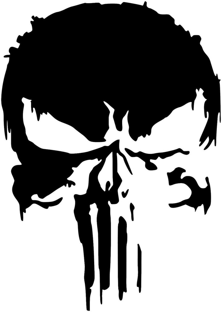 Punisher Skull Premium Vinyl Decal 23″X 15.67″
