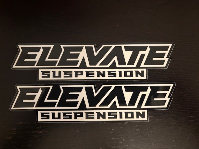 ELEVATE Suspension 2PC SET Springs Shocks Wheels Lift Vinyl 8″X1.75 Sticker Logo