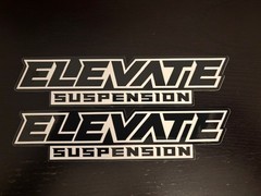 ELEVATE Suspension 2PC SET Springs Shocks Wheels Lift Vinyl 8″X1.75 Sticker Logo