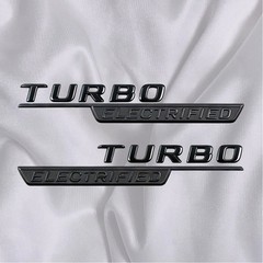 Chrome Black Fender Side TURBO ELECTRIFIED Trunk Letters Emblems Badges