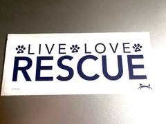 LIVE LOVE RESCUE Decal Sticker for Dog Pet Lovers 8.5″ x 3.25″ Black on White