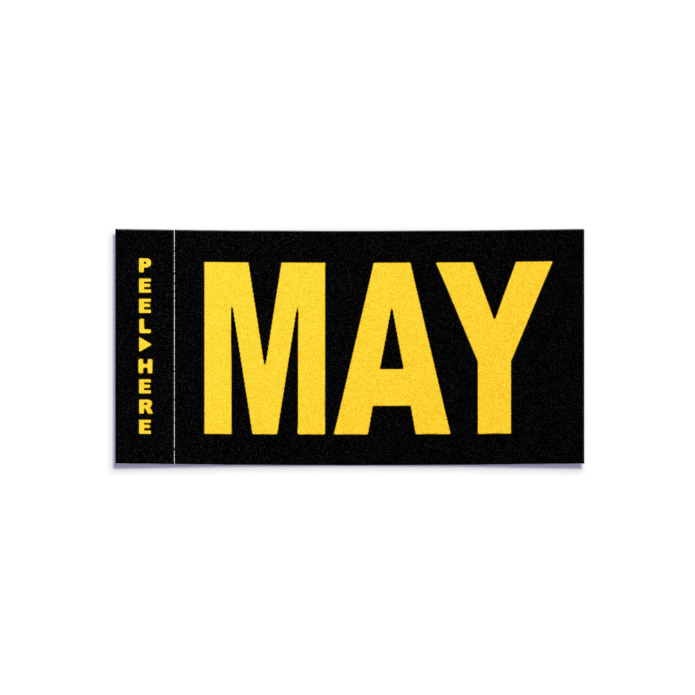 MAY – California License Plate – Legacy Black Yellow Month Sticker – DMV Tag