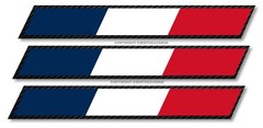 3Pcs Sport Style France French Racing Stripes Flag Sticker Decals 6″ Inches