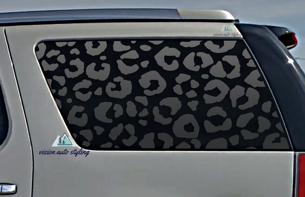 Fits 2007-2014 CADILLAC ESCALADE Quarter Window Leopard Cheetah Print Decal