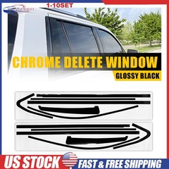 Glossy Black Delete Blackout Window Trims For Chevrolet Tahoe 2015-2020 1-10
