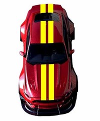 NEW 9″ Double Center Rally RACING STRIPES Vinyl Decal Car (Fits Ford MUSTANG)