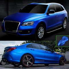 50FT Whole Car Wrap Satin Matte Chrome Metal Vinyl Sticker Film Flexible Blue US
