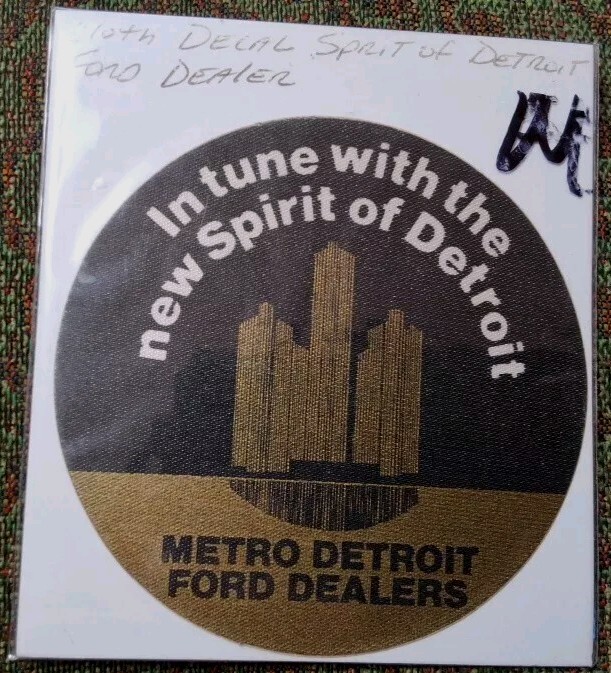 Rare Vintage Ford Motor Co Detroit Michigan Brown Gold White 3 1/2″ Cloth Decal