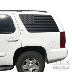 USA Flag Decals for Chevy Tahoe and GMC Yukon 3rd window 2007-2014 CT3-QR1