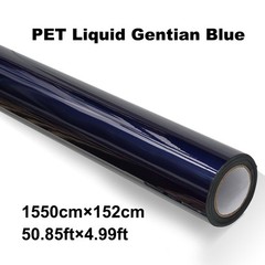 5FTx50FT PET Gentian Blue Metallic Vinyl Wrap Self-Adhesive Air Release US Stock
