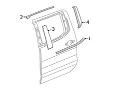 Genuine GM Rear Passenger Side Door Window Frame Front Applique 84945509