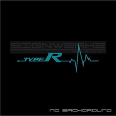 Type R heartbeat pulse Sticker Pair