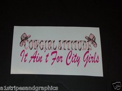 COWGIRL ATTITUDE It aint for city Girls PINK Camo Window Decal Sticker