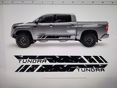 Truck Tattered Rocker Panel Decals Vinyl Toyota Tundra. DC or CM