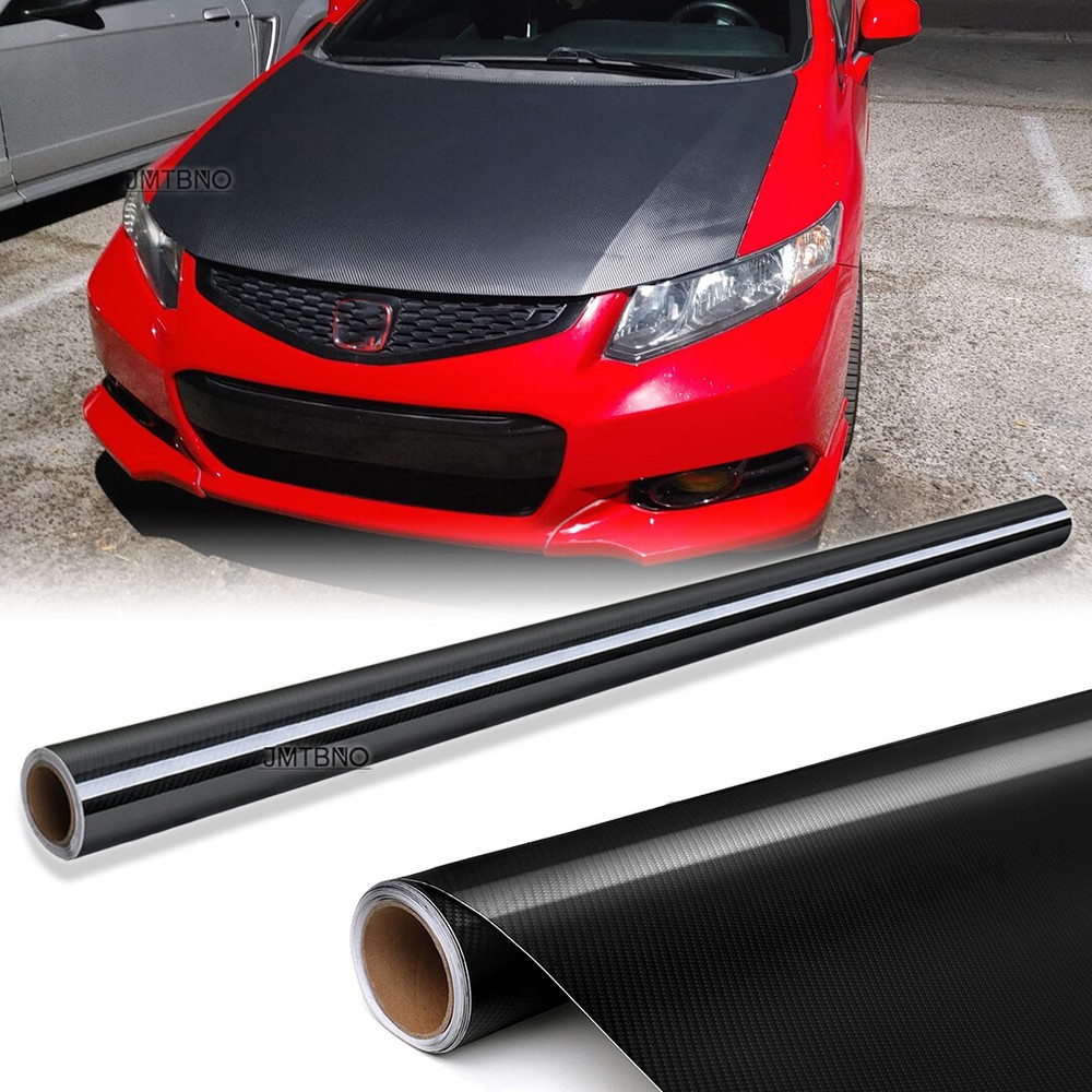 Carbon Fiber Vinyl Wrap Film Car Sticker Bubble Free Air Release For Honda Civic