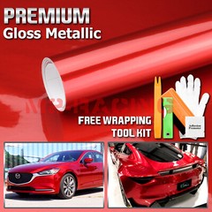 Gloss Metallic Red Candy Decal Car Vinyl Wrap Film Sticker Sheet Sparkle DIY