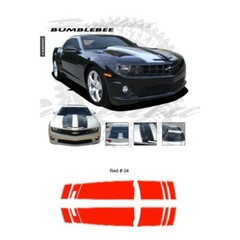Chevrolet Camaro 2010-2013 Bumble Bee Style Stripes Graphic Kit – Red
