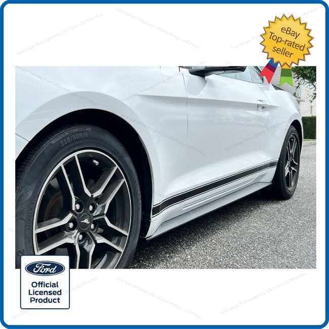 Ford Mustang Rocker Panel Door Side Stripes Decals – RN – both sides L and R