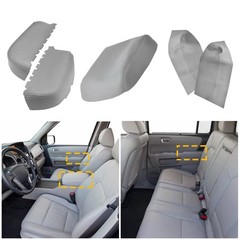 Set Front Rear Leather Door Panels / Console Lid Cover For Honda 2009-2015 Pilot