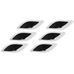 Air Flow Shark Grille Decor Sticker 3.9in*1.4in For Car Fender Hood Side Vent