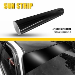 12*60inch Glossy Black Windshield Visor Sun Vinyl Blank Banner Sticker Cover US