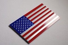 3D Aluminum US American Flag Sticker Decal | Auto Car Bike Emblem | 3.15″x1.75″