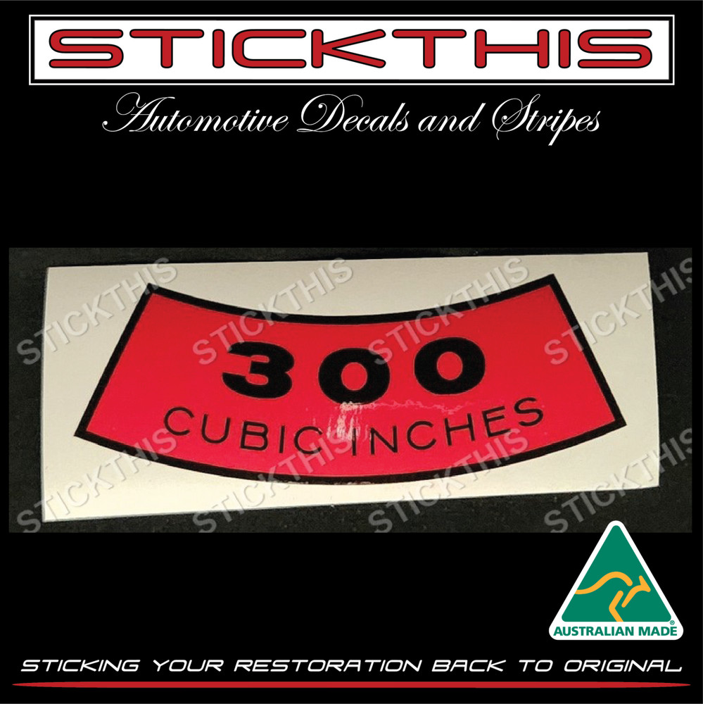 300 Cubic Inches Air Cleaner Decal suit Ford F100 1965-1983